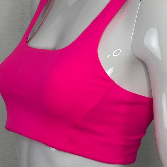 Free People Movement Sports Bra Hot Pink Never Better Square Neck Size Small - Picture 10 of 12